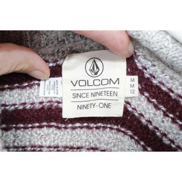 Volcom Cold Daze Short Sweater Dress Striped Purple Gray Size M 12 - Picture 7 of 10